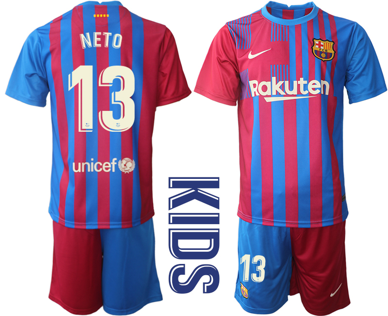 Youth 2021-2022 Club Barcelona home red #13 Nike Soccer Jerseys->barcelona jersey->Soccer Club Jersey